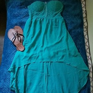Turquoise High-Low Dress